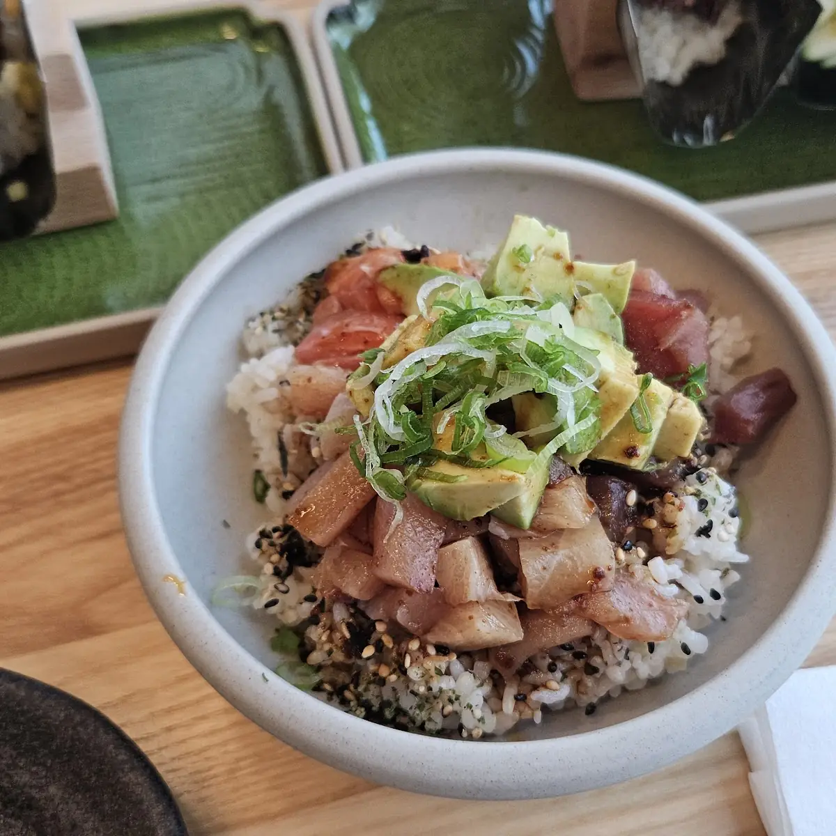 Raw Fish Rice Bowl with Avocado