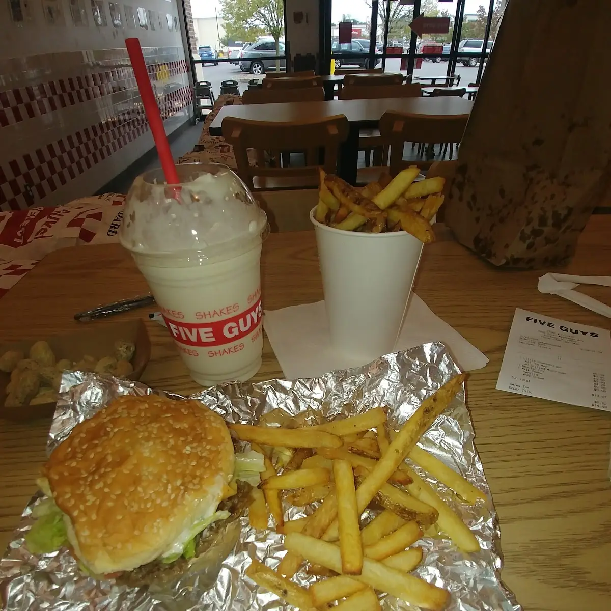 Small Cheese Burger Regular Fries and Vanilla Shake