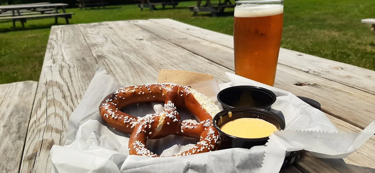 Pretzel with Beer Cheese and Mustard