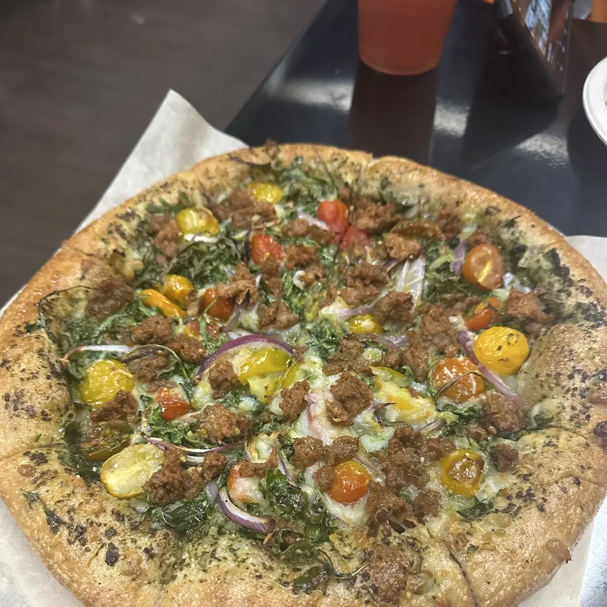 Pesto Sausage Pizza