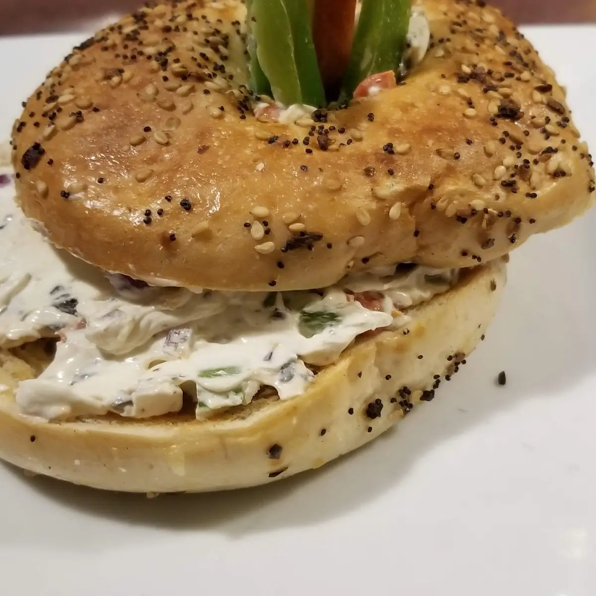 Bagel with Veggie Cream Cheese