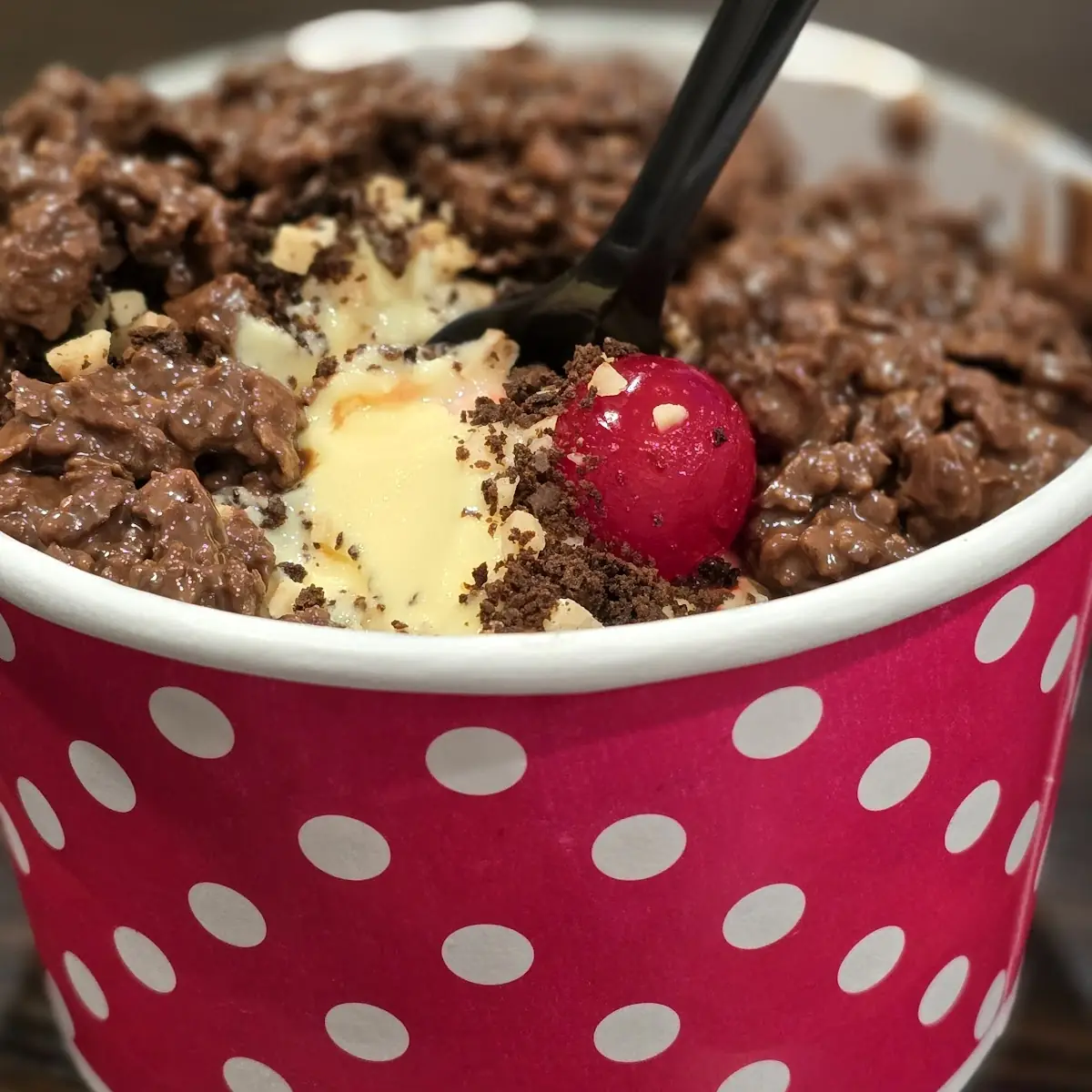 Cake Batter Froyo with Nutella Crunch