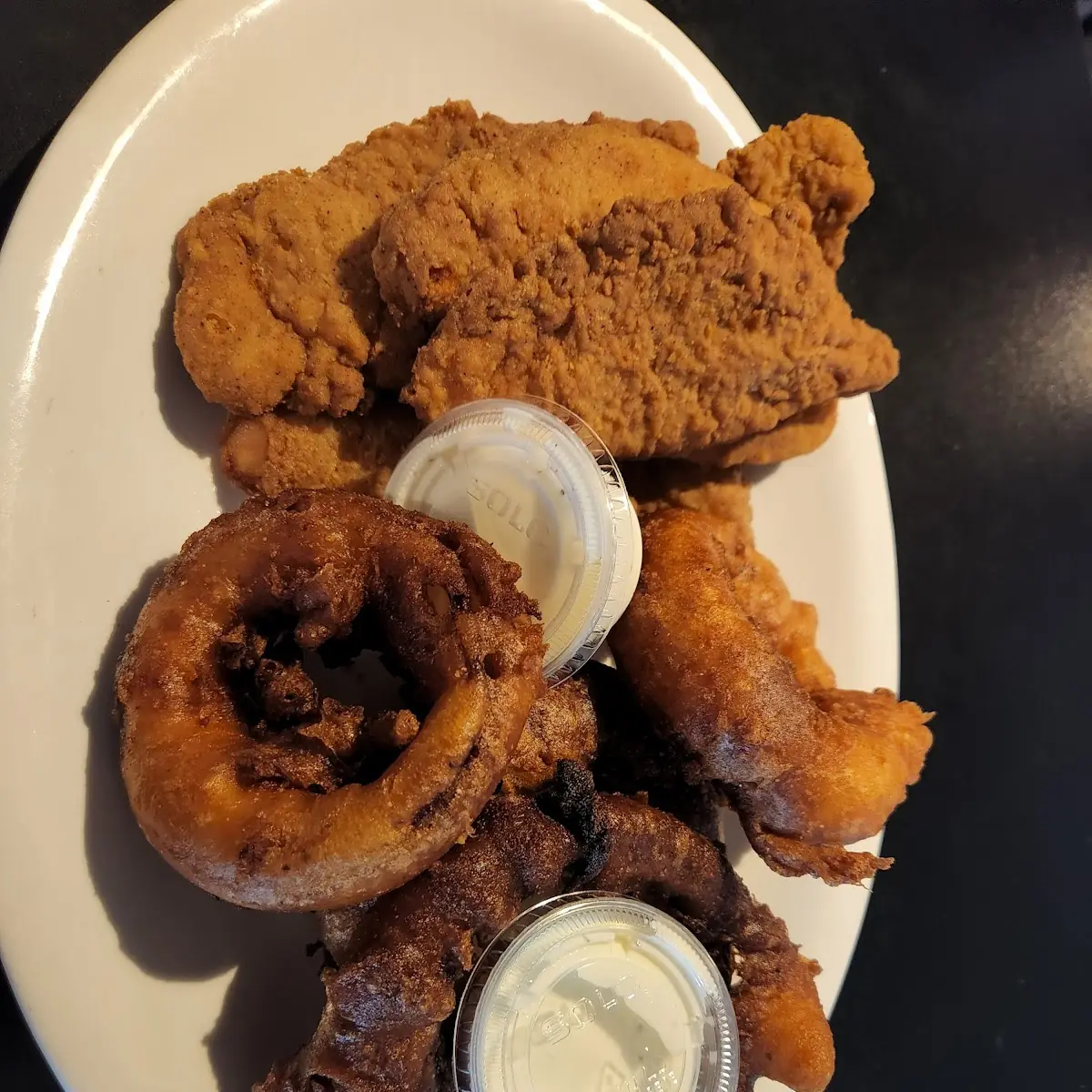 Chicken Fingers with Onion Rings