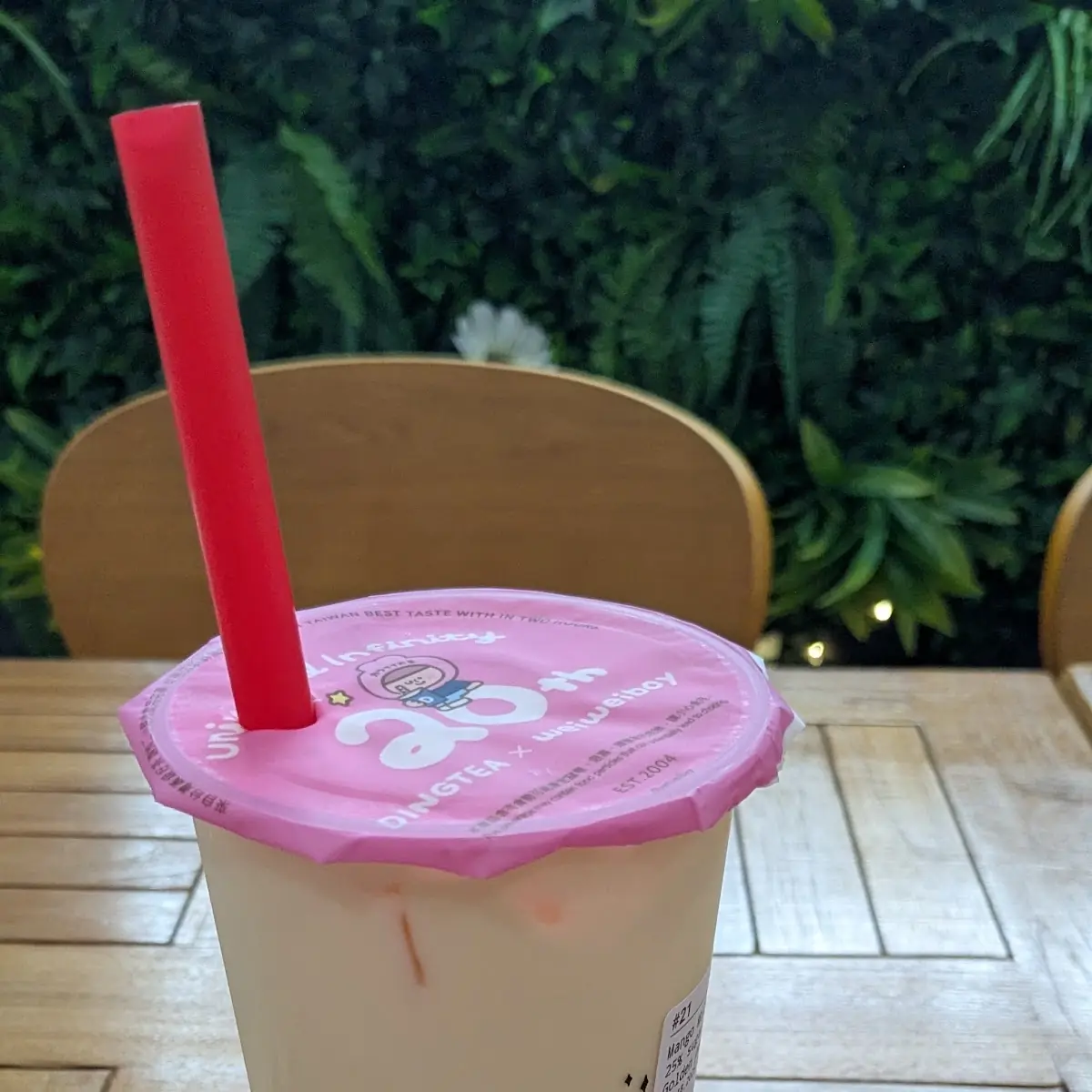 Iced Bubble Milk Tea and Sandwich