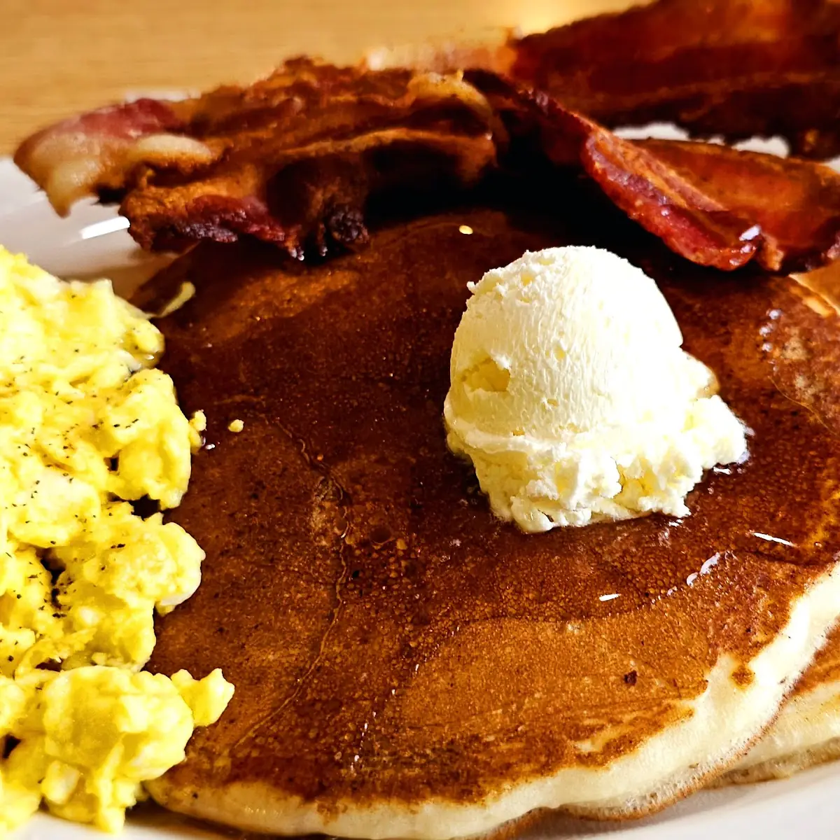 Bacon Eggs and Pancakes