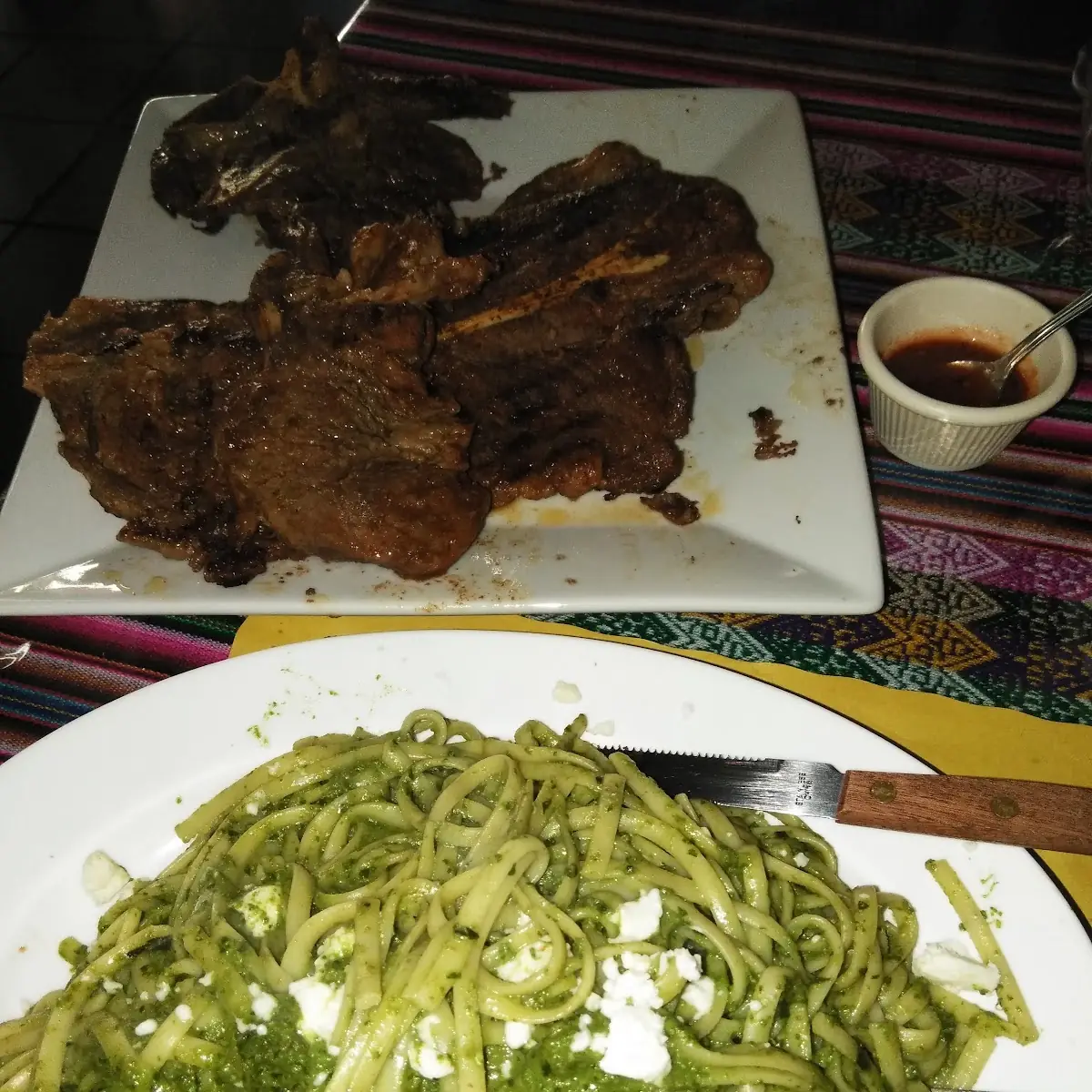 Tallarines Verdes Con Bistec