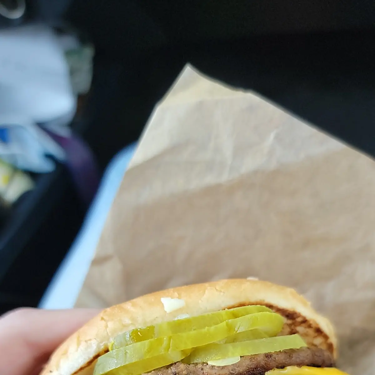 Triple Cheeseburger Pickles on the Side Ba Dum Tiss