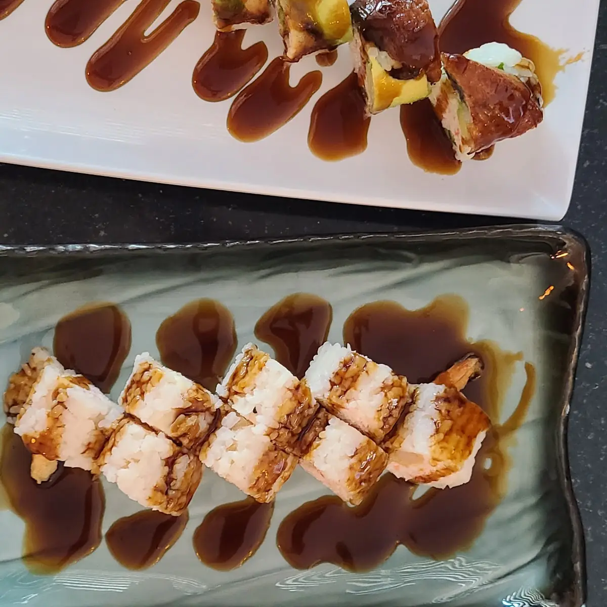 Dragon Roll Crunch Roll and Washington Roll
