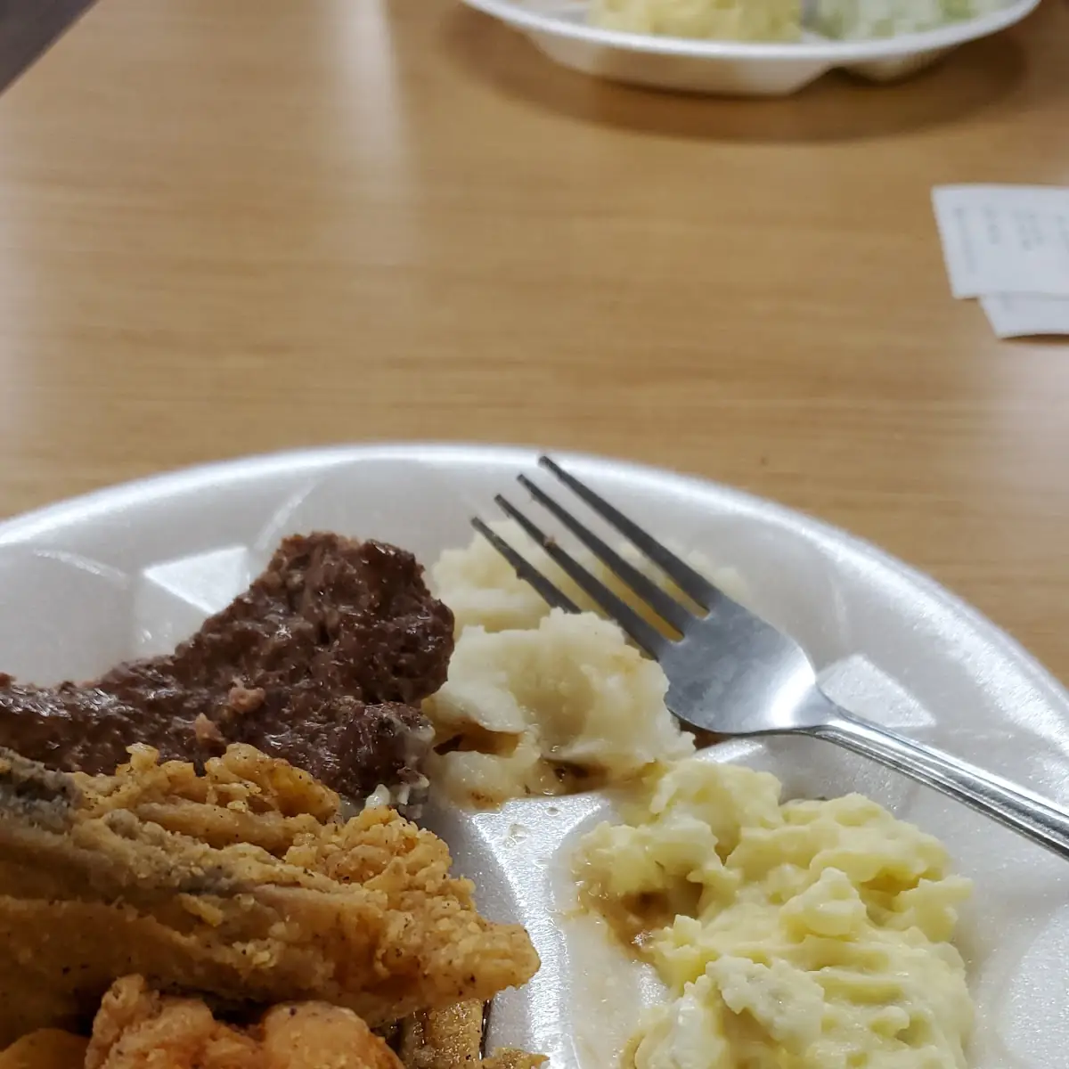 Fried Chicken Chicken Fried Flounder Mashed Potatoes and Gravy