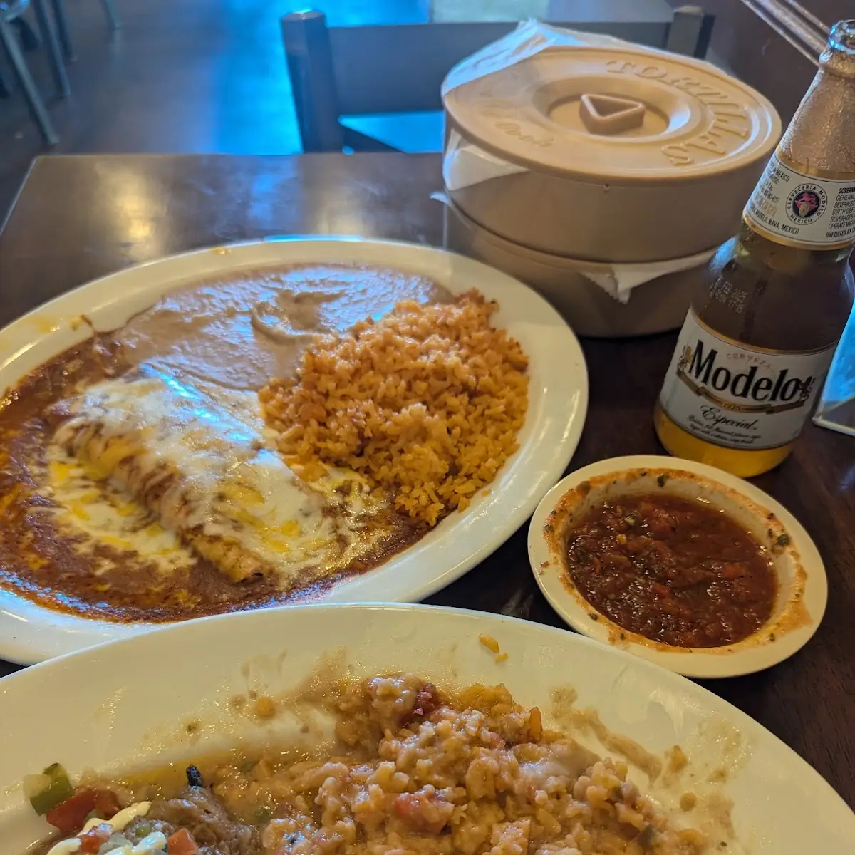 Enchiladas and Chile Relleno