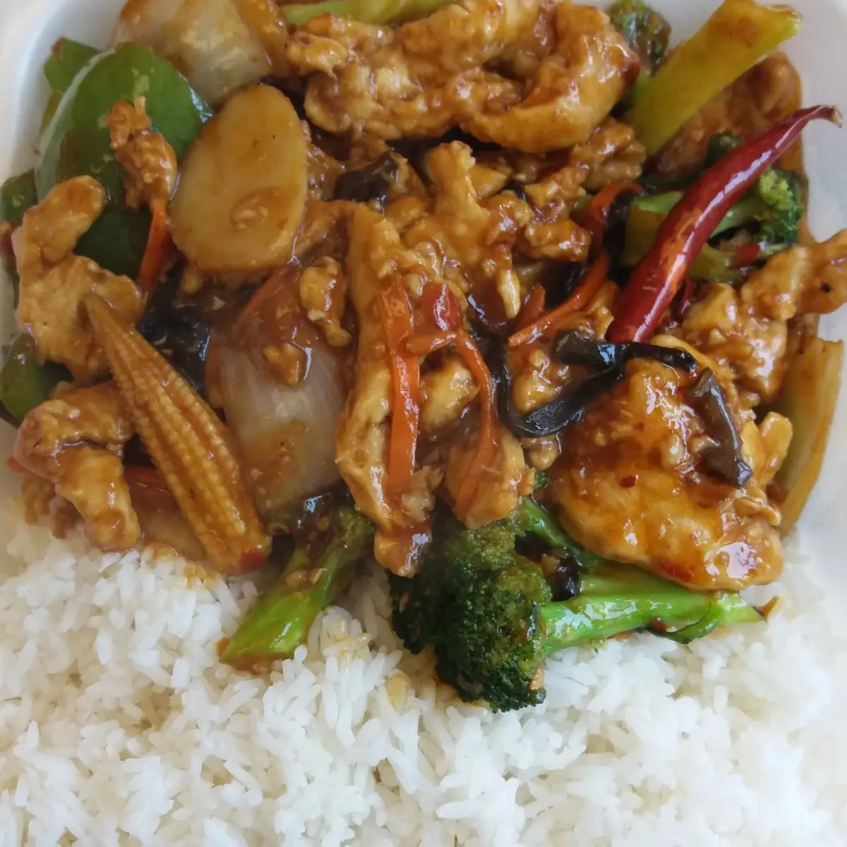 Hunan Chicken Extra Spicy White Rice Easy Sauce