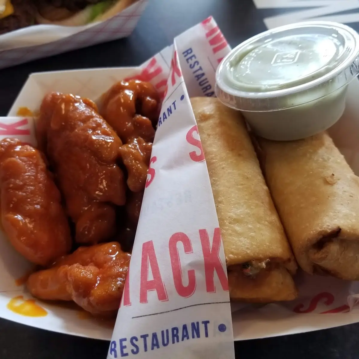 Boneless Wings & Egg Rolls