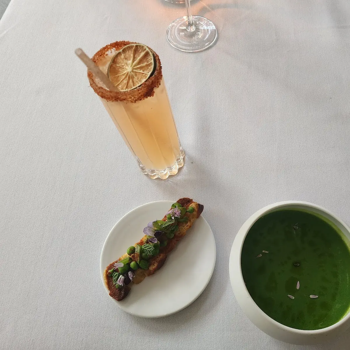 Focaccia and Green Pea Soup