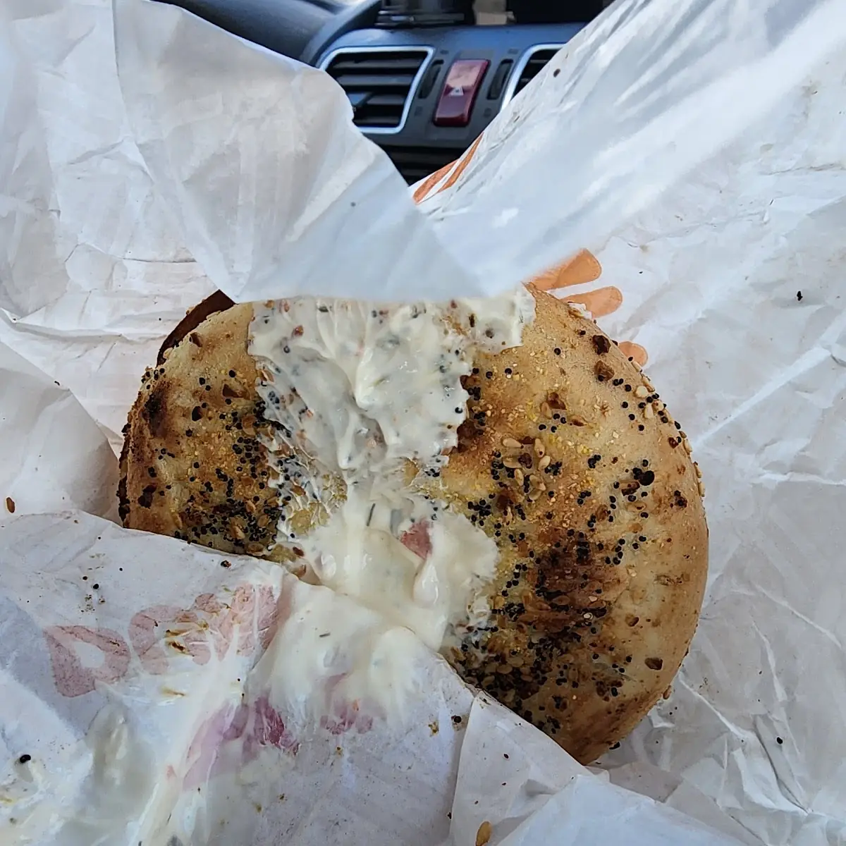 Everything Bagel with Veggie Cream Cheese