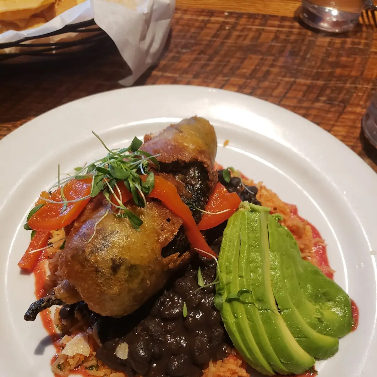 Chili Relleno with Avocado Slices