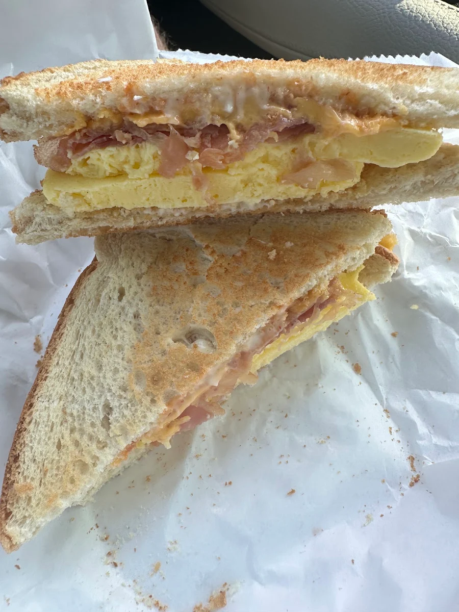 Bacon Egg and Cheese on White Toast