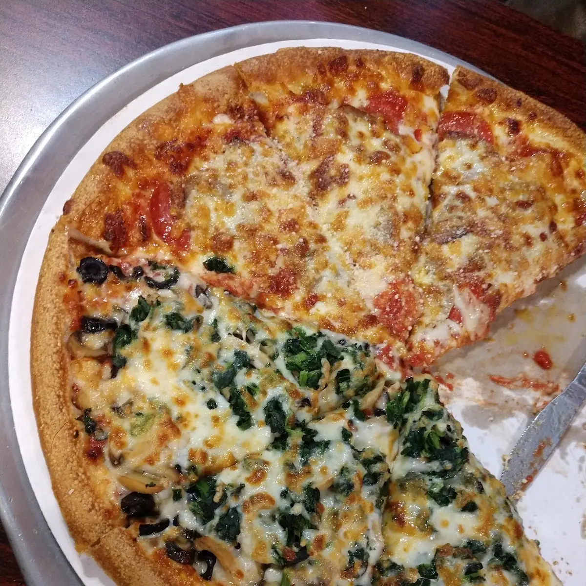 1 2 Veggie 1 2 Meat Pizza