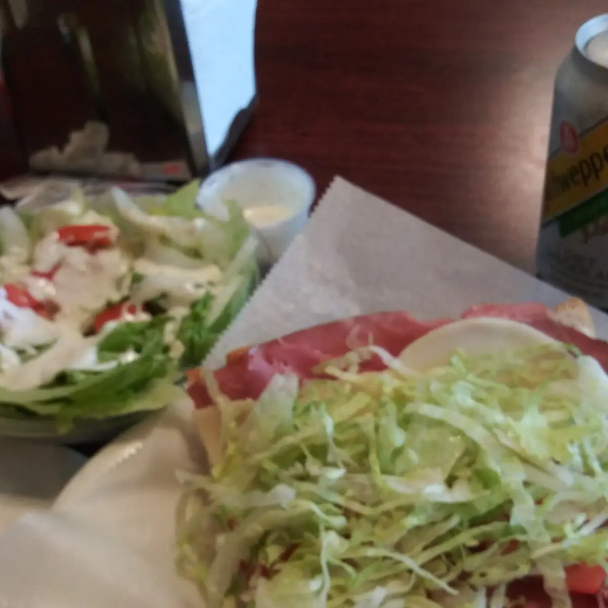 Roast Beef Sub and Salad with Ranch Dressing
