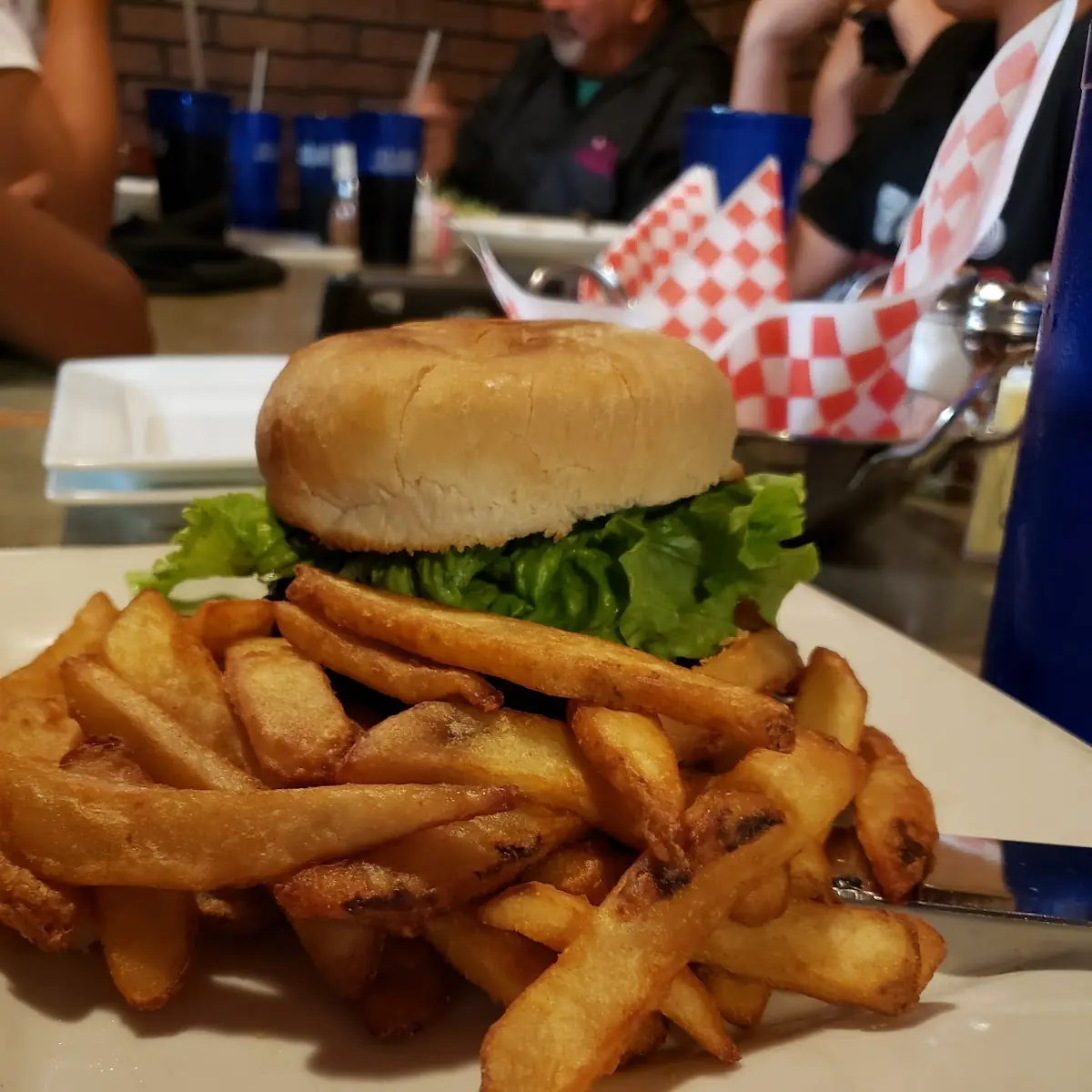Burger with Onion Rings