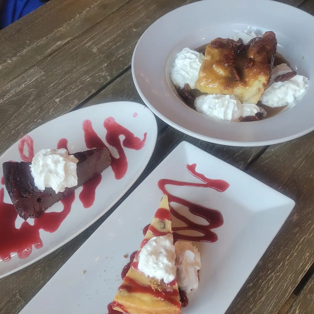 Bread Pudding Blueberry Cheesecake & Flourless Chocolate Torte