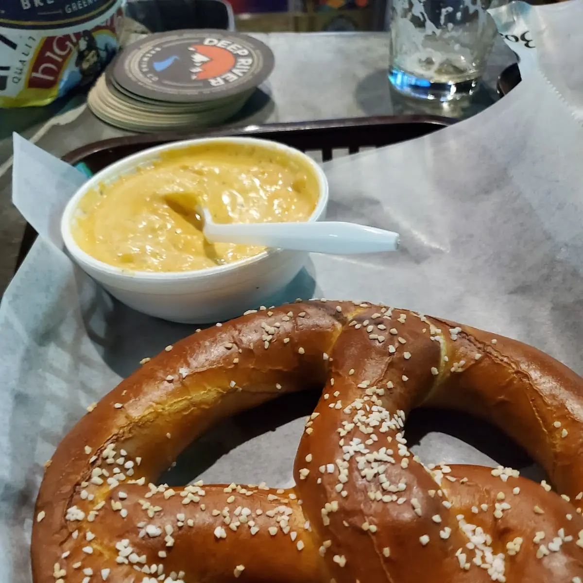 Beer Cheese Dip with Soft Pretzel