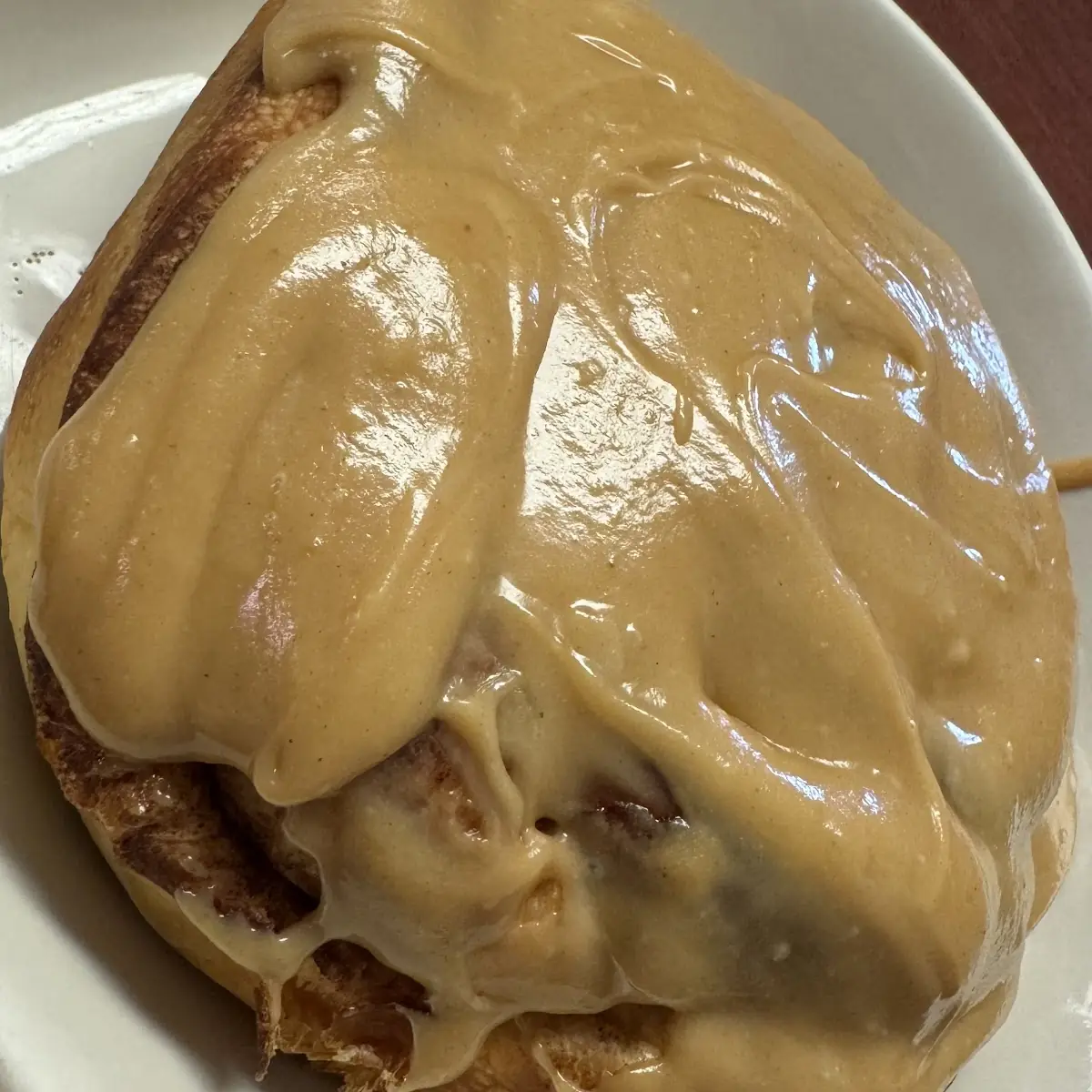 Cinnamon Roll with Peanut Butter Icing