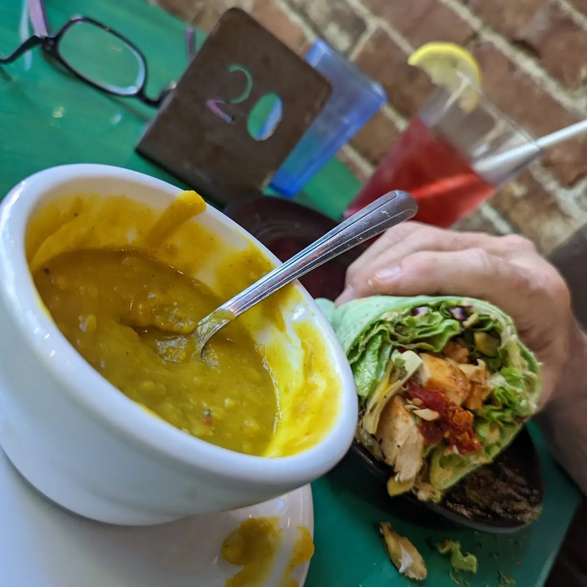 Seafood Soup and a Tuna Wrap