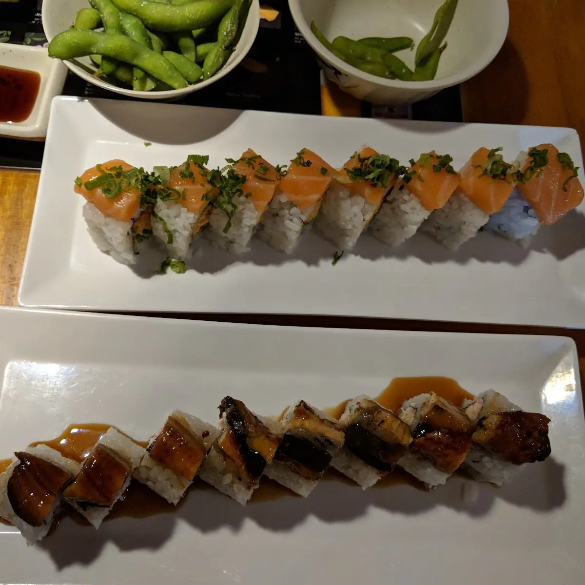 Dragon Roll and Alaska Roll