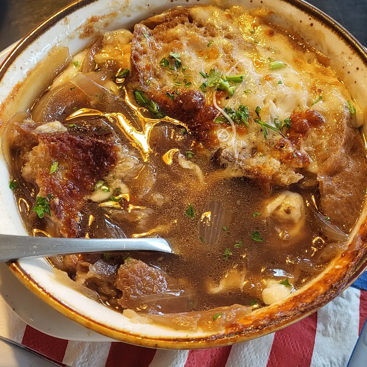 French Onion Soup Garnished