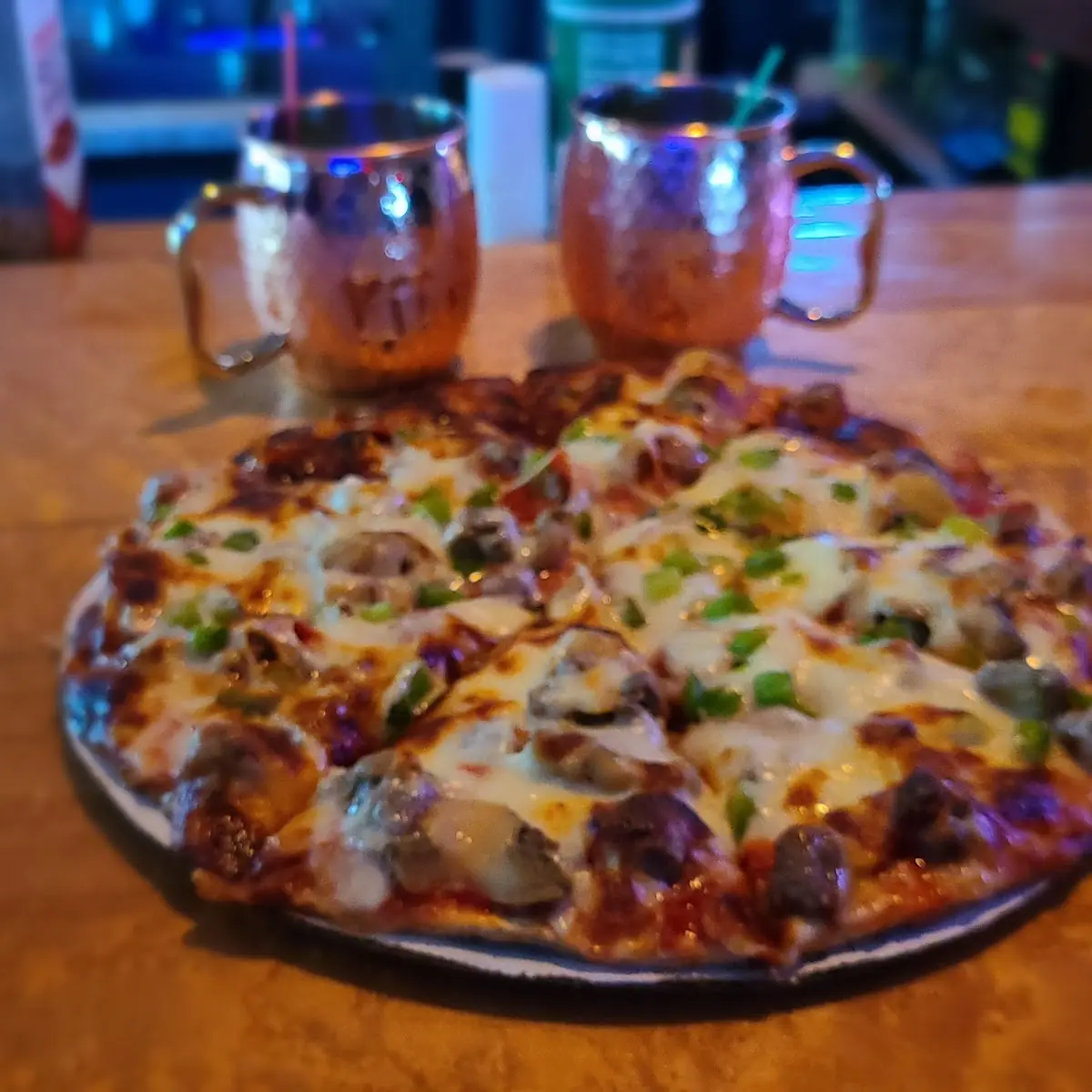 Pizza and Moscow Mules