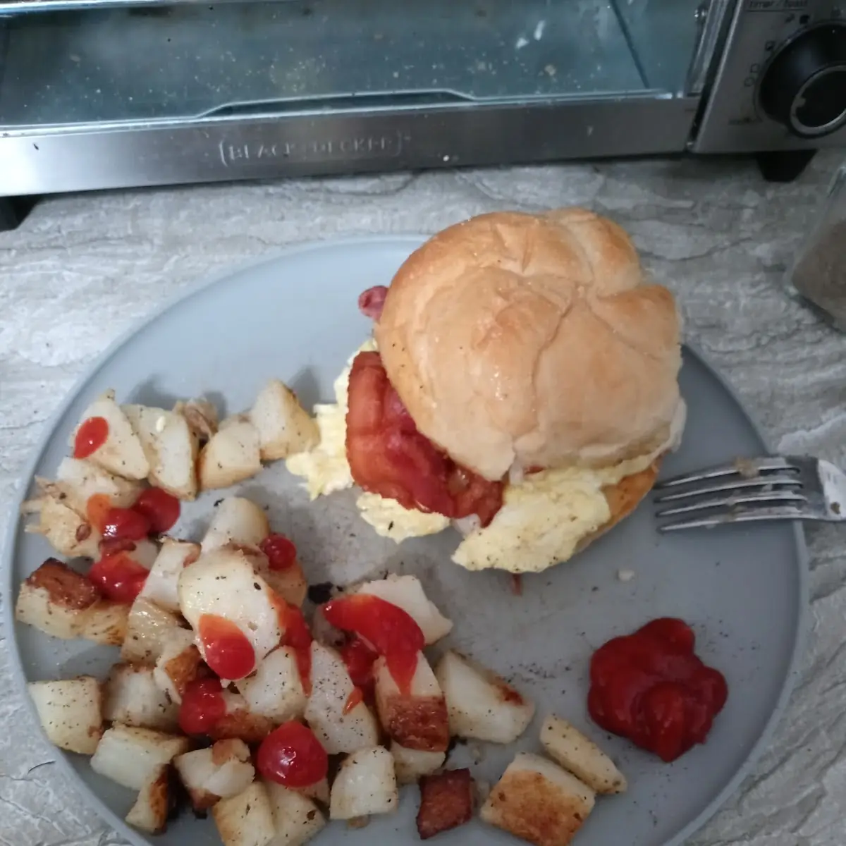 Bacon Egg and Cheese with Home Fries