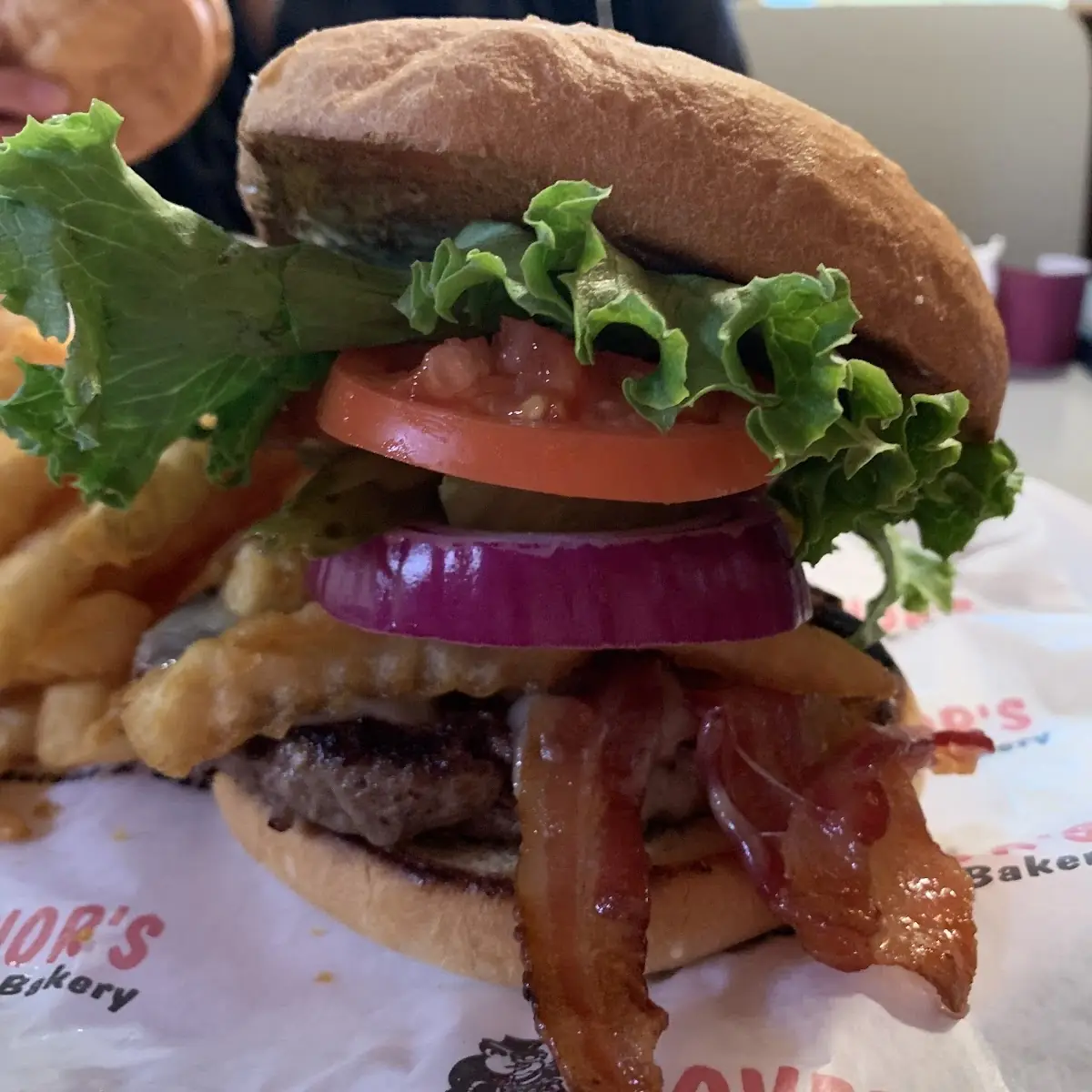 Bacon Cheddar Burger with All the Toppings