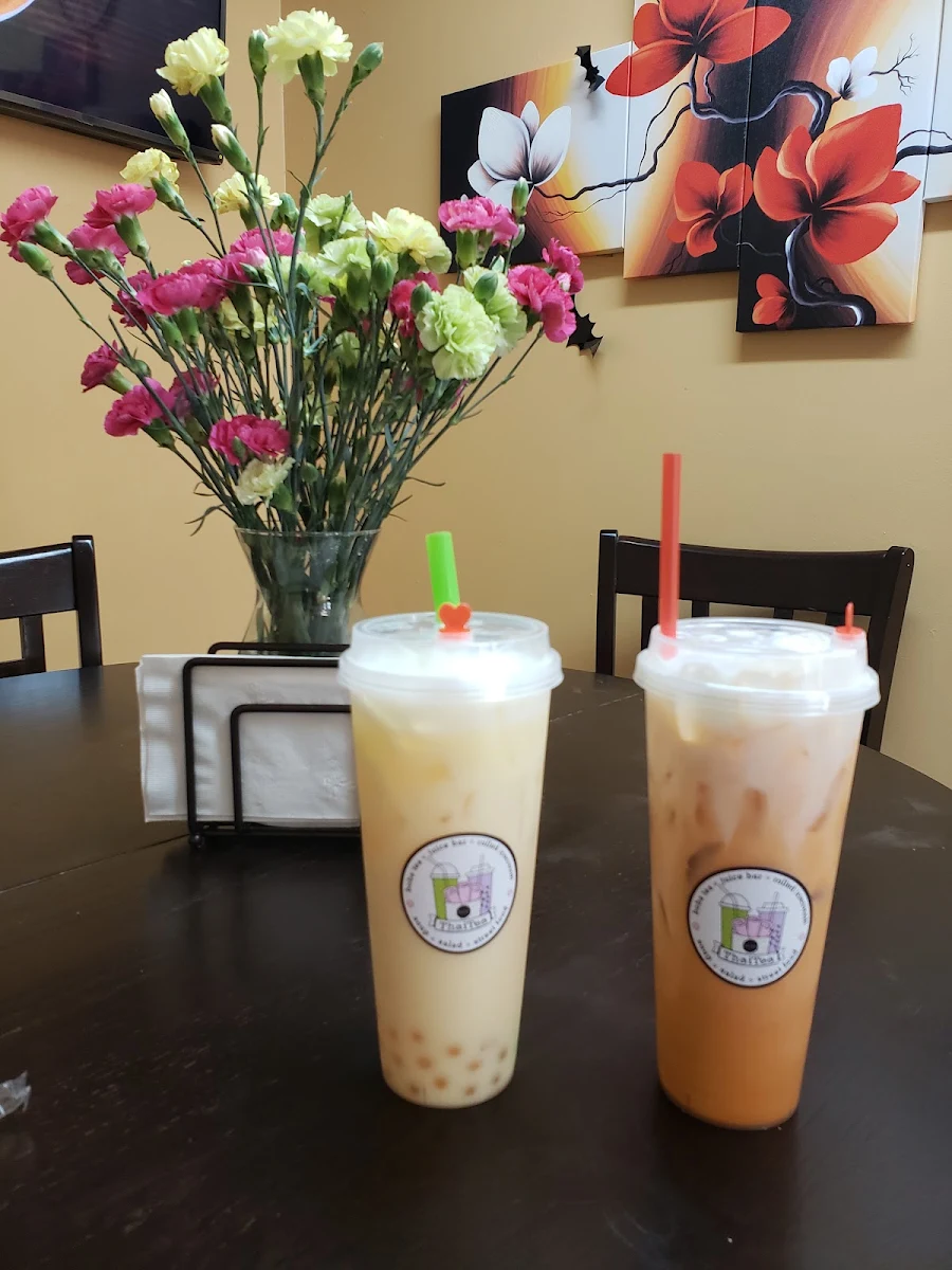 Boba Tea and Thai Cheese Foam