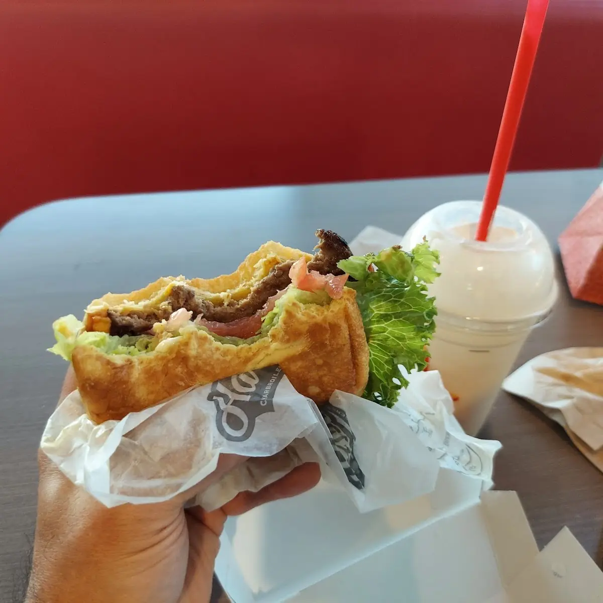 Original Burger and Vanilla Milkshake