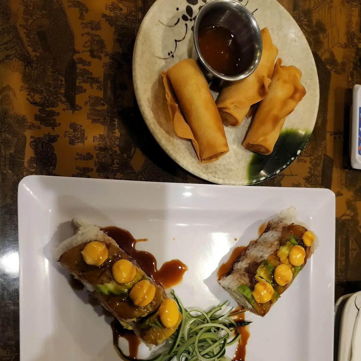 Vegetable Egg Roll and Churrasco Roll