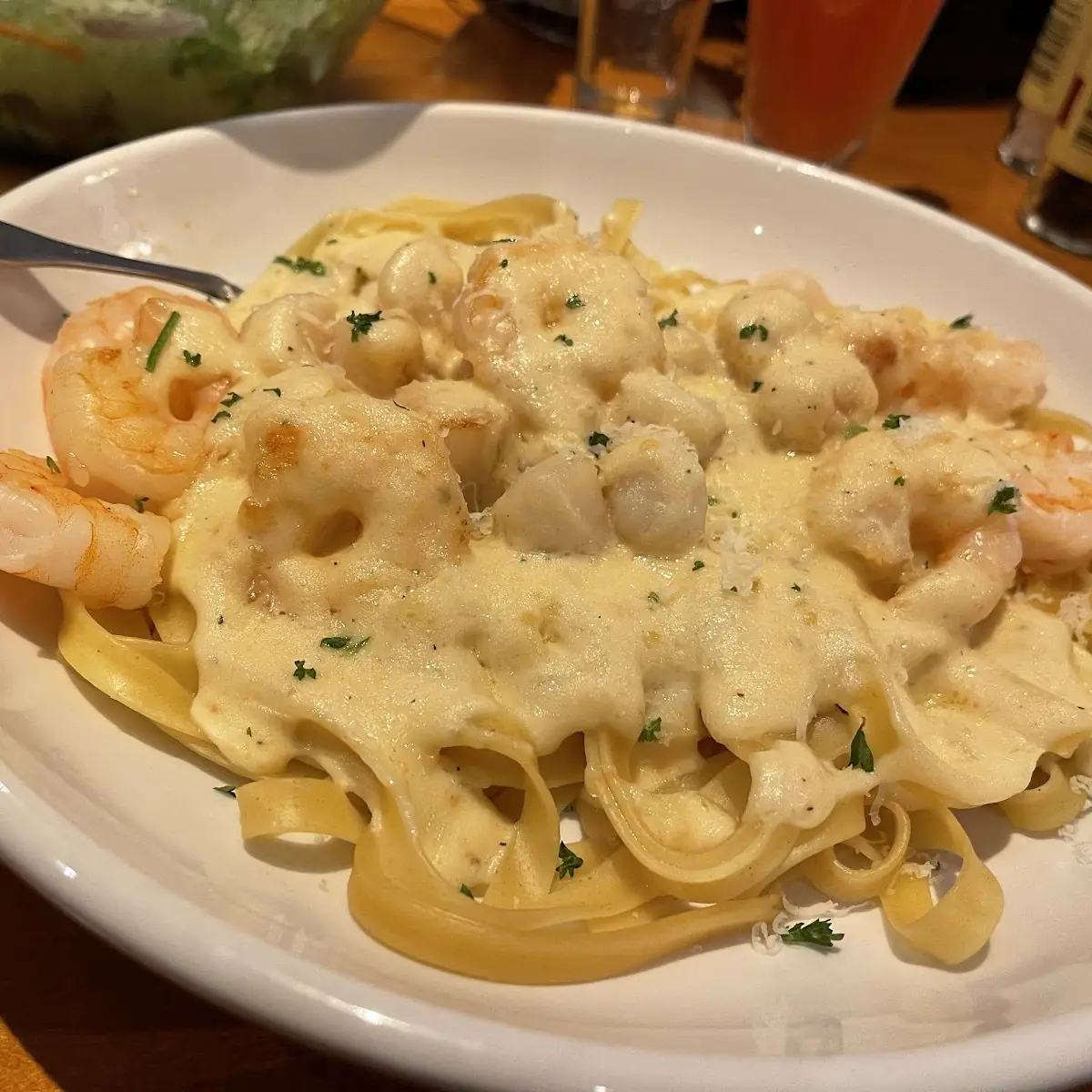 Chicken Carbonara with Shrimp