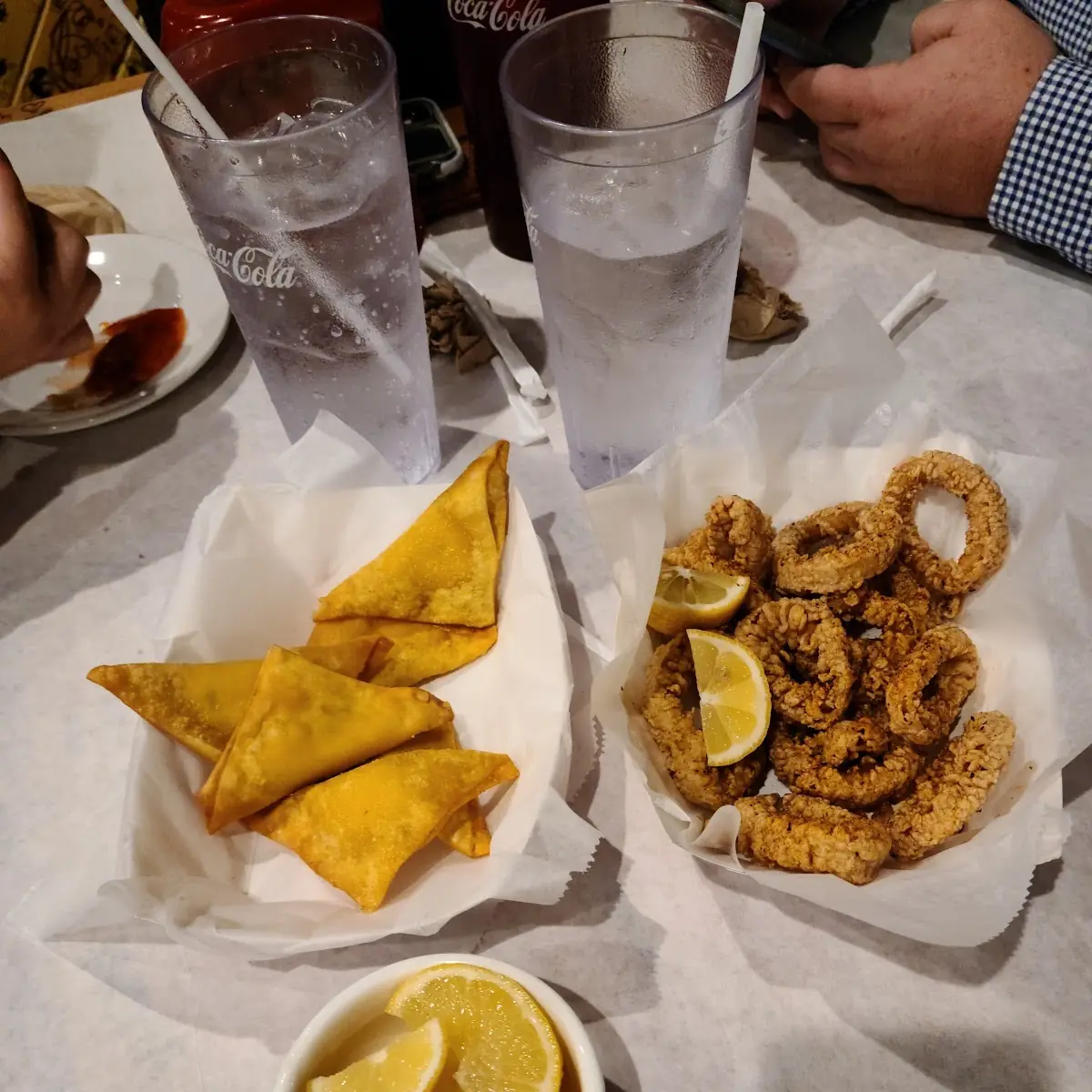 Crab Rangoon and Calamari
