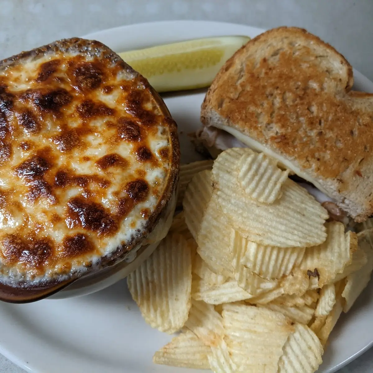 French Onion Soup with 1 2 Sandwich