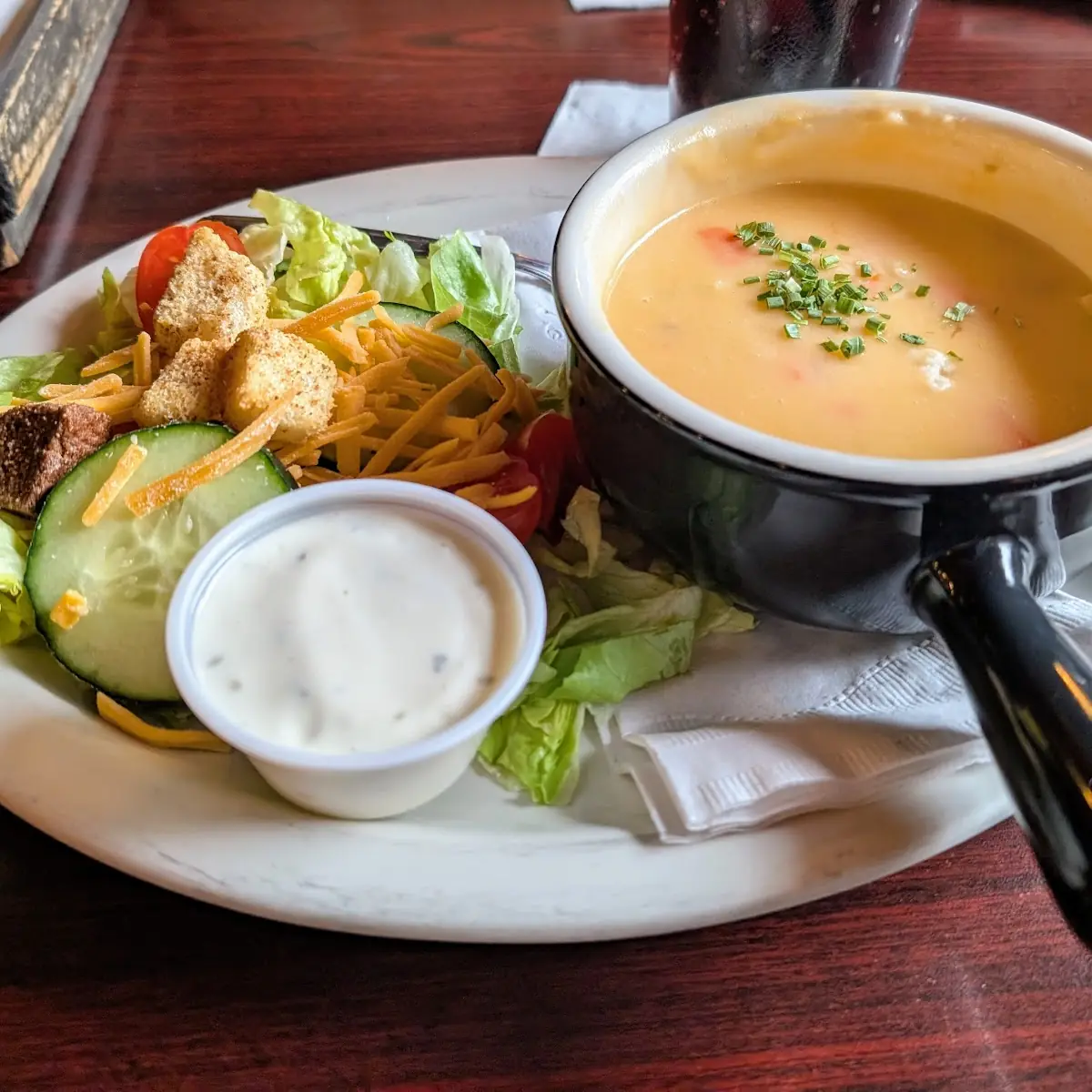 Cheesey Potato Soup and Side Salad