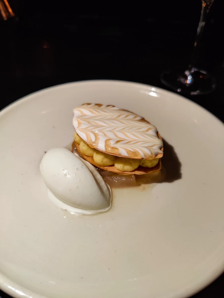 Pear Phyllo Dark Chocolate Bay Leaf Ice Cream