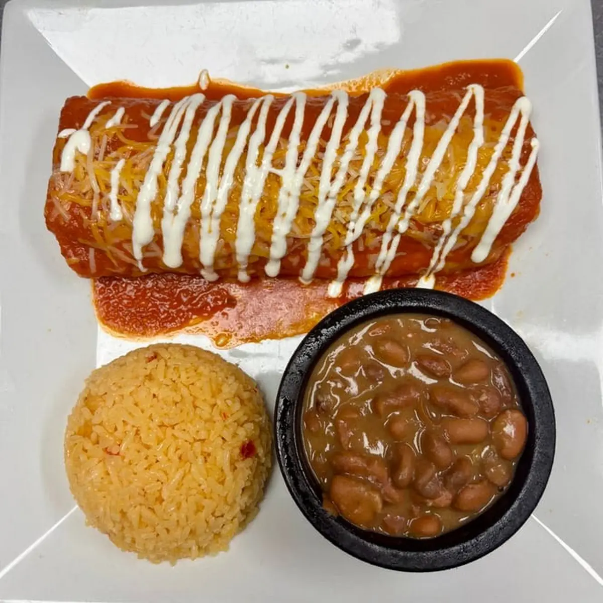 Shredded Beef Burrito with Rice and Black Beans