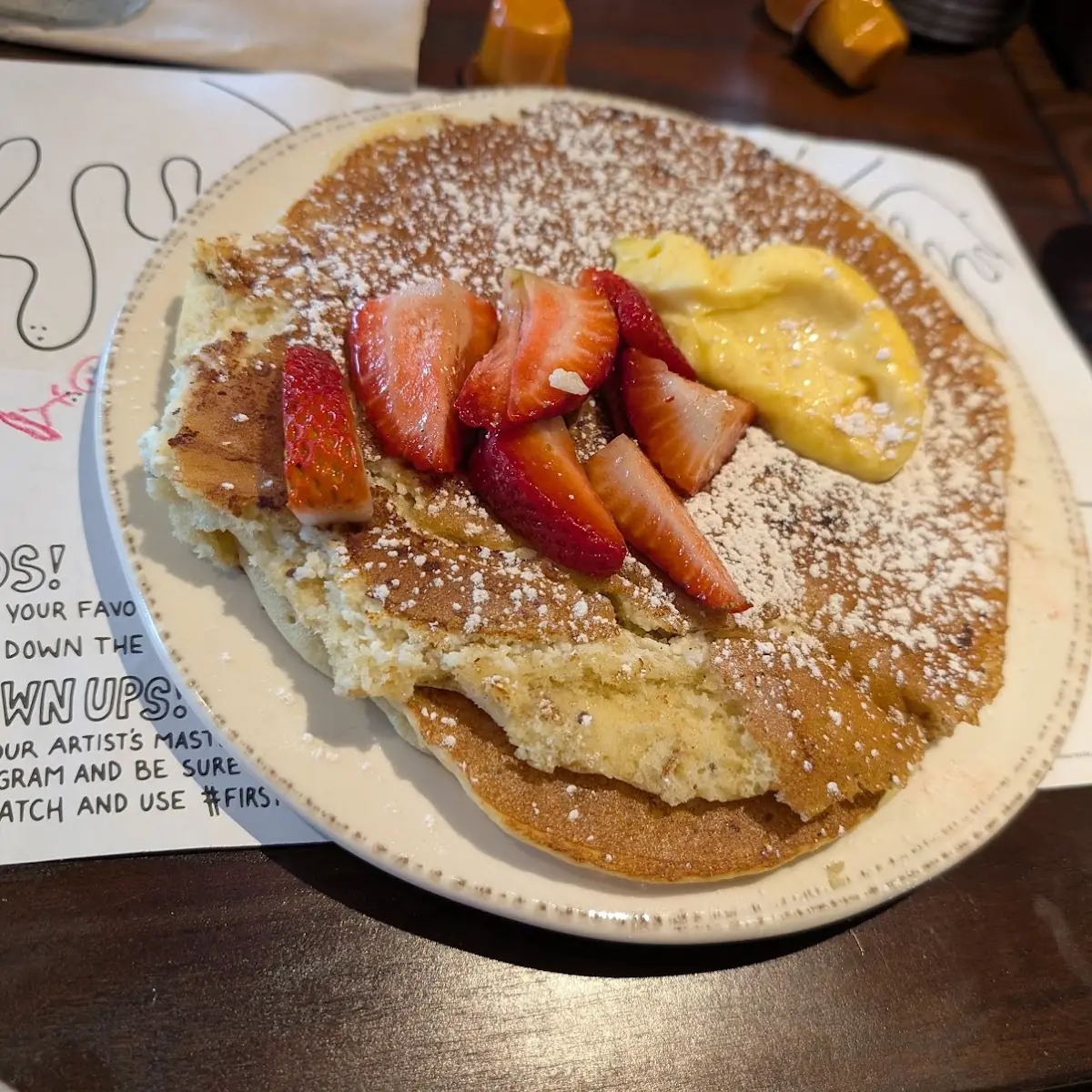 Strawberry Lemon Custard Pancake Breakfast Plate