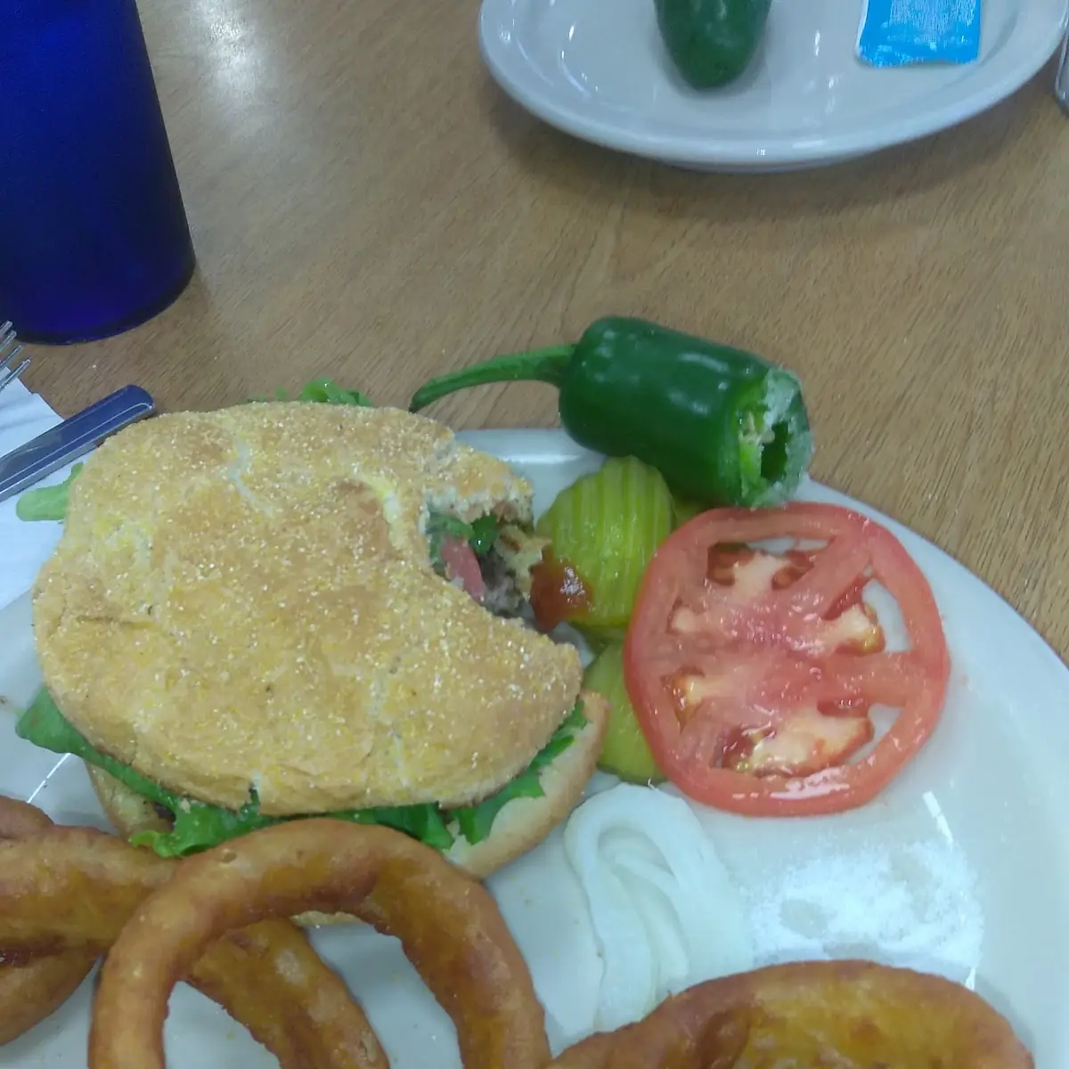 American Burger with a Fresh Jalapeno