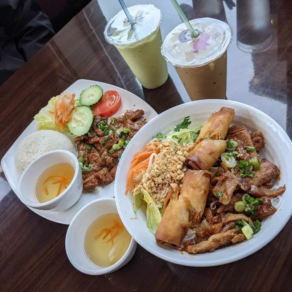 Grilled Pork and Eggroll Bun