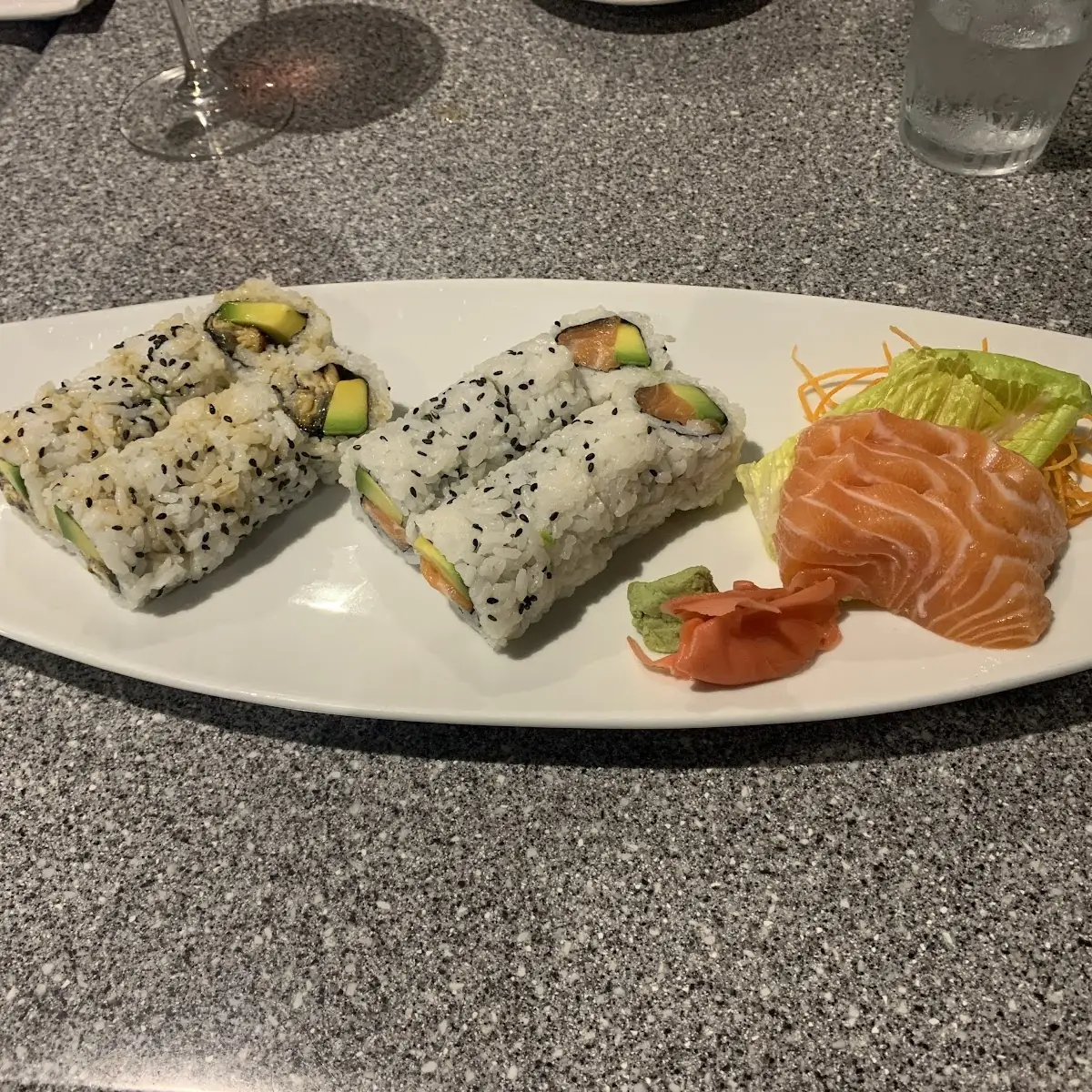 Sushi and Salmon Sashimi