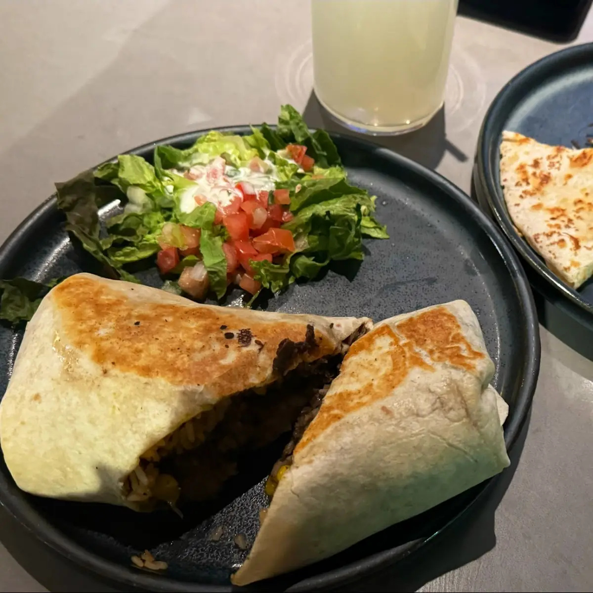 Carne Asada Burrito and Cheese Quesadilla