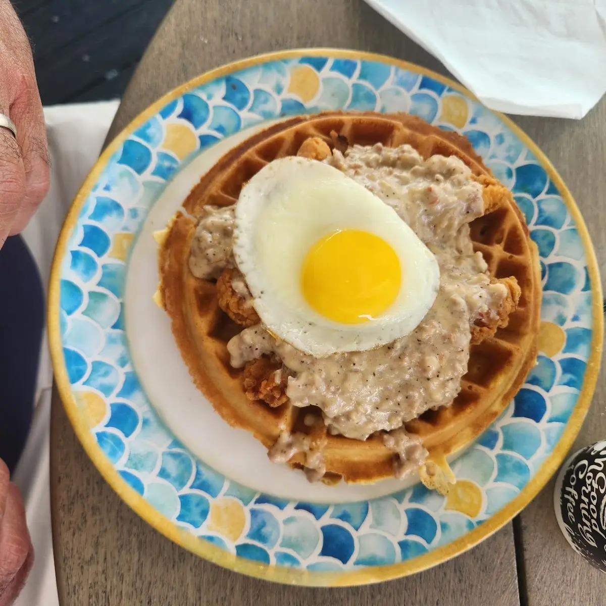 Smothered Chicken & Waffles