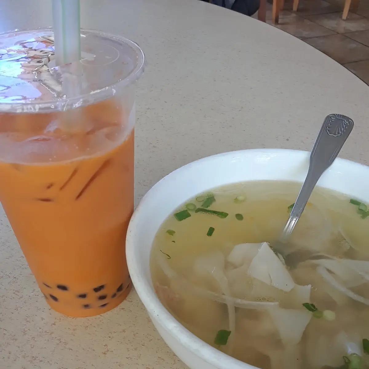 Wonton Soup and Thai Tea