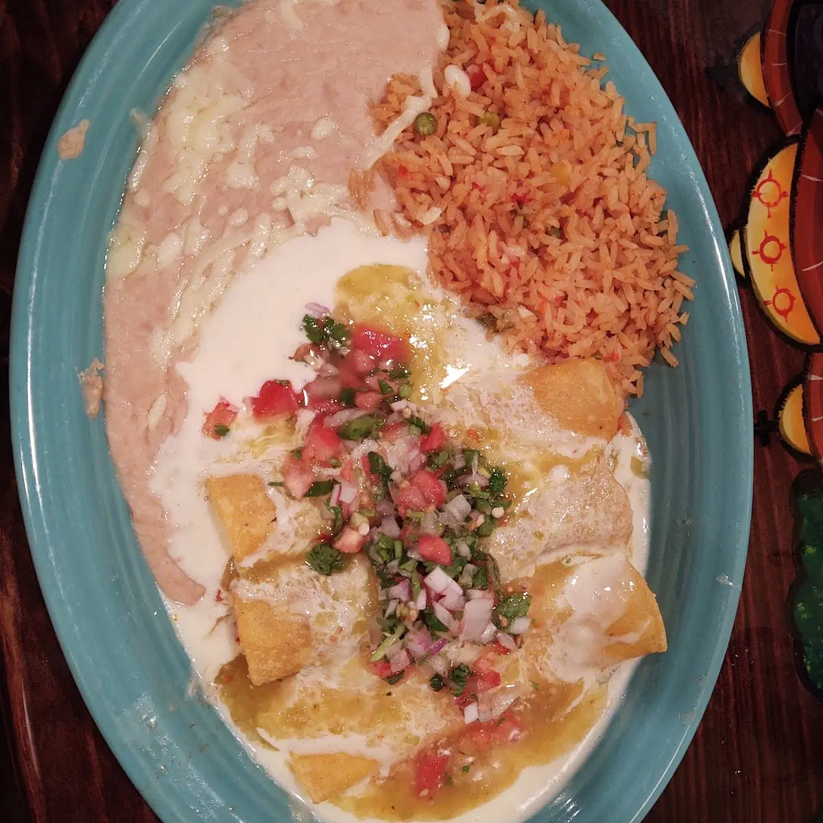 With Rice and Refried Beans