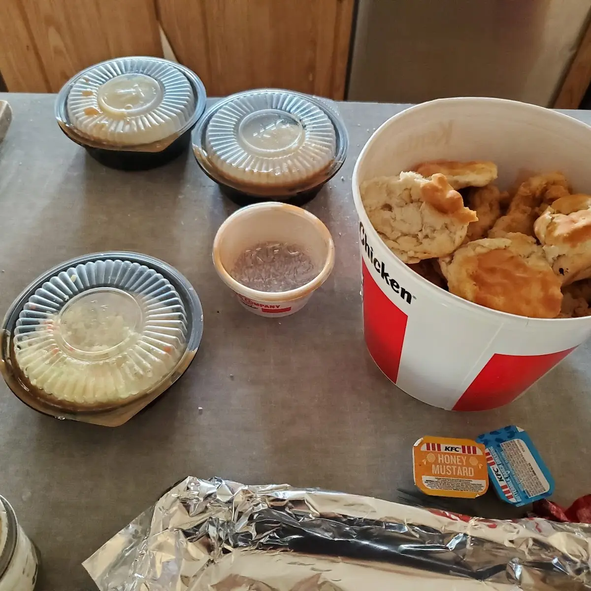30 Dollar Fill Up with Smashed Biscuits Raw Chicken and Gravy Dumped Upside Down in My Bag